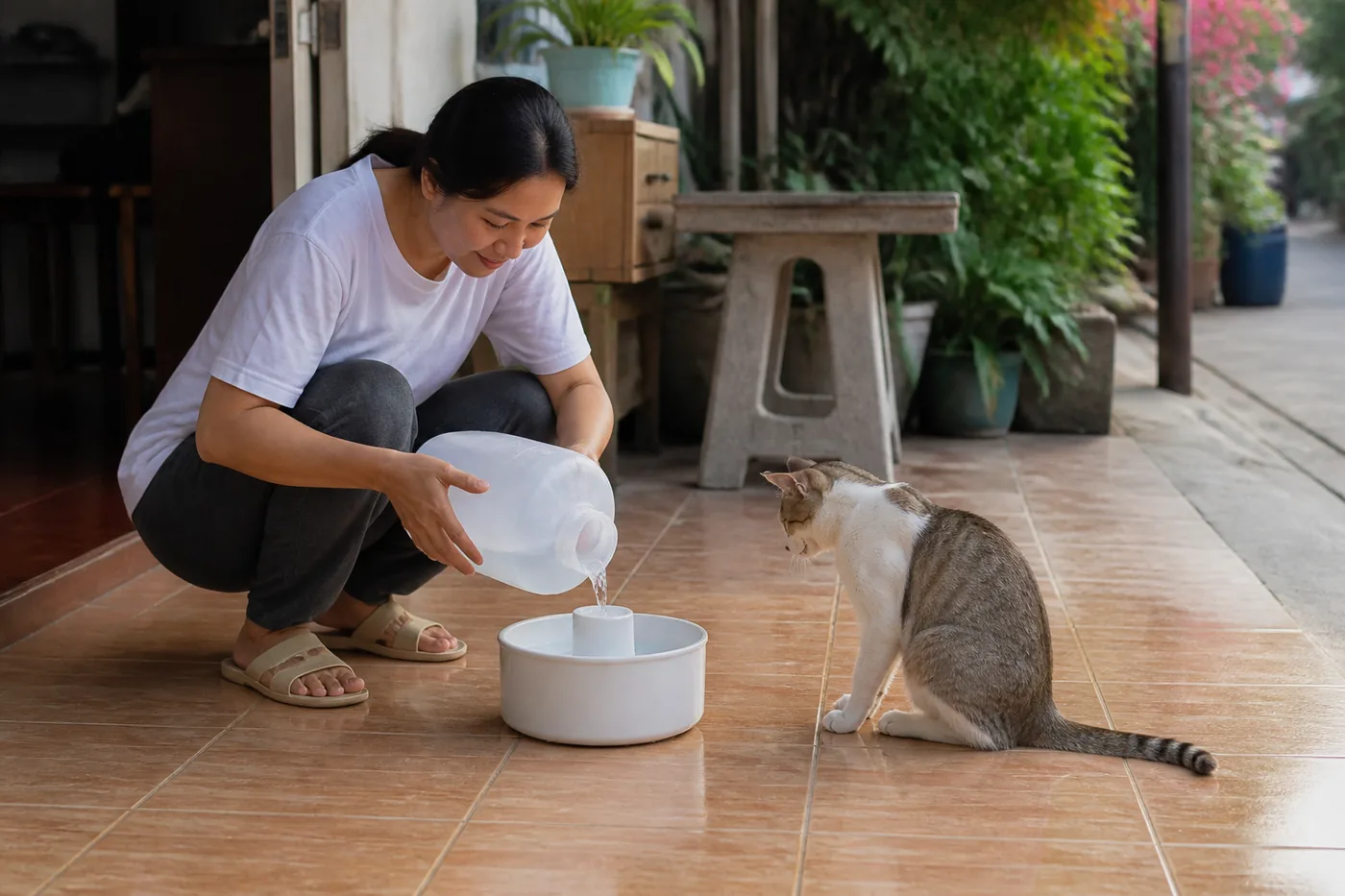 น้ำพุแมว: วิธีล้าง เติมน้ำ และเปลี่ยนไส้กรอง